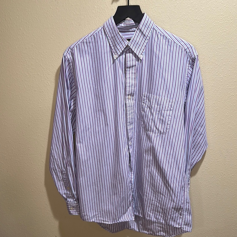 Club Room Blue and White Striped Casual Shirt